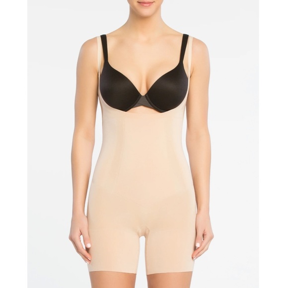SPANX OnCore Open-Bust Mid-Thigh Bodysuit Size Small - Picture 1 of 10